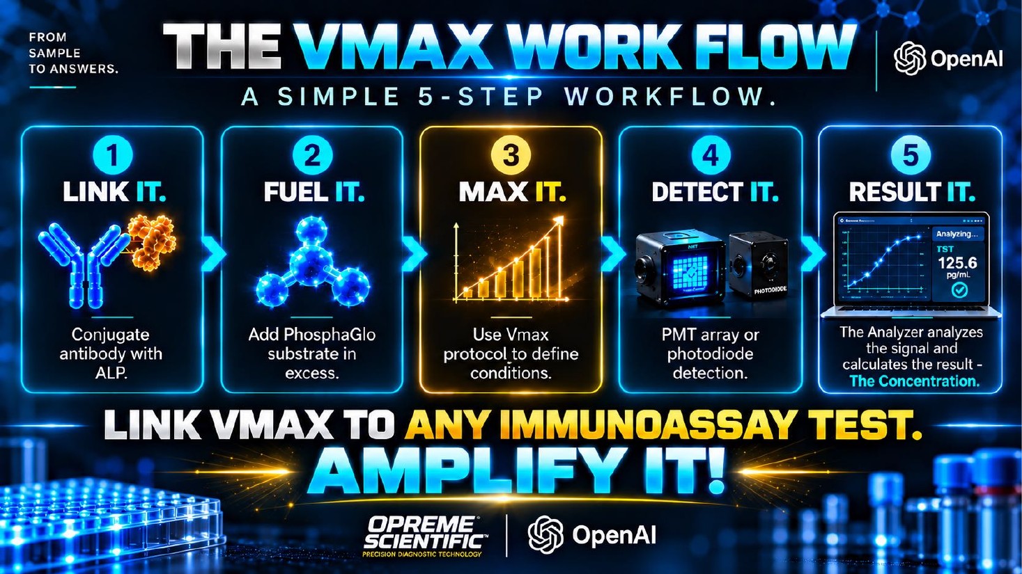 The VMAX work flow: a simple 5-step workflow