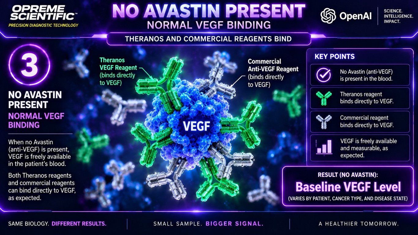 No Avastin present: normal VEGF binding, baseline VEGF level